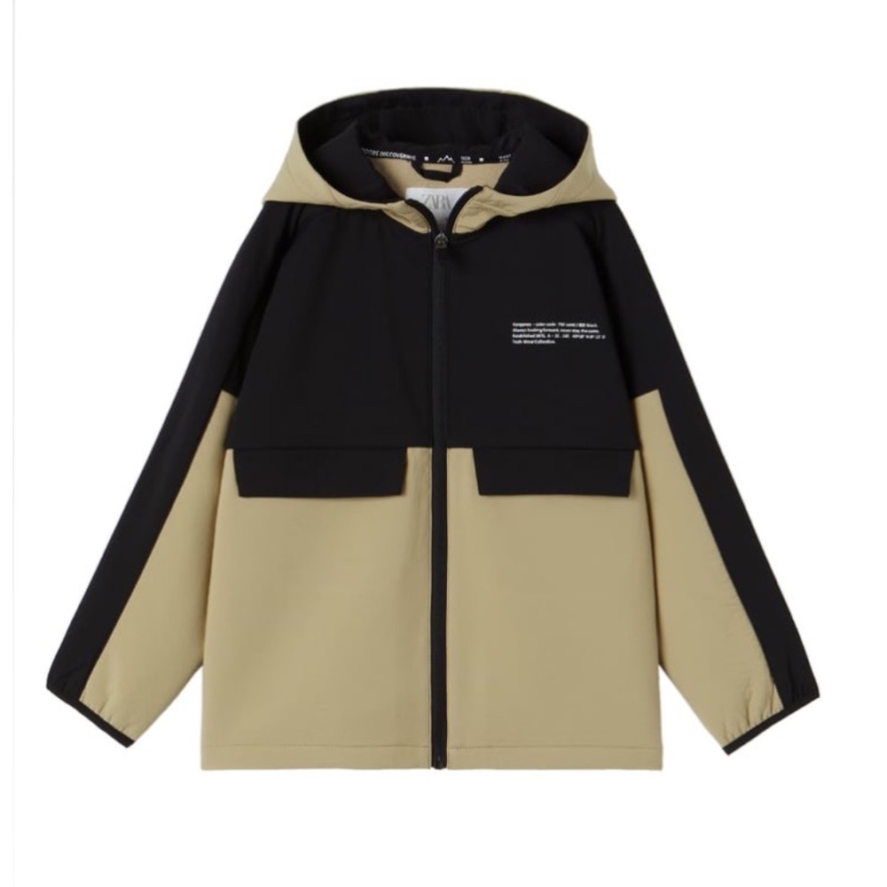 ZARA Boys Sporty Collection Kangaroo Full-Zip Hooded Jacket Size: 11–12 Material